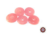 30 Perle Vetro a Rondelle : 22 mm diametro - Rosa Chiaro piatto