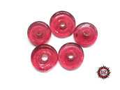 30 Perle Vetro a Rondelle : 22 mm diametro - Rosa Trasparente