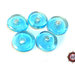 30 Perle Vetro a Rondelle : 22 mm diametro - Turchese