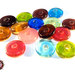 50 Perle Vetro a Rondelle : 22 mm diametro - Mix colors