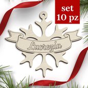 Set di 10 decori natalizi PERSONALIZZATI con 10 nomi diversi a tua scelta - I Maestri Made in Italy
