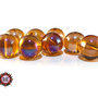 30 Perle in vetro A/B  - sfera 12 mm - Tondo - Ambrato Scuro
