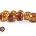 30 Perle in vetro A/B  - sfera 12 mm - Tondo - Ambrato Scuro