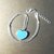 Collana elegante cuore argento azzurro idea regalo amore amicizia