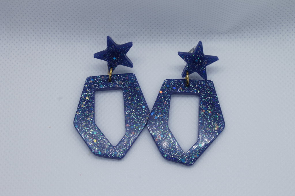 Orecchini Pendenti A Cuore Triplo Glitter Rosa – Gioielli In Resina Acrilica Per Donna – Leggeri E Romantici - 2