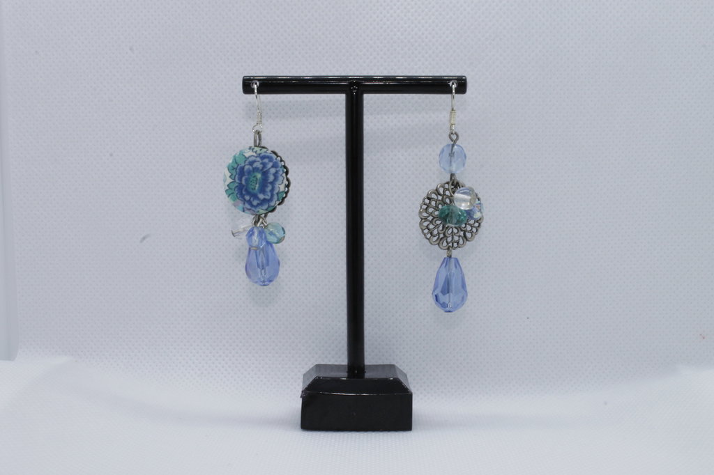 Orecchini Pendenti Asimmetrici A Forma Di Cuori E Orologio, Tema Poker E Carte Da Gioco, Donna