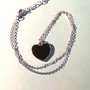 Collana elegante cuore argento nero idea regalo amore amicizia