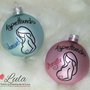 Pallina di Natale in vetro "Aspettando Te" + mamma con pancione e personalizzata con nome!