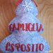 Alberello con nome di famiglia o scritta personalizzata rosso e grigio fiocchi di neve decorazione natalizia da appendere per la casa albero di Natale ornamenti alberelli personalizzati cucito a mano artigianale