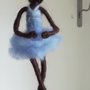 Ballerina azzurra in lana cardata
