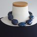 collana corta choker girocollo semi naturali tagua blu, collana etnica boho, regalo amica