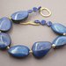 collana corta choker girocollo semi naturali tagua blu, collana etnica boho, regalo amica