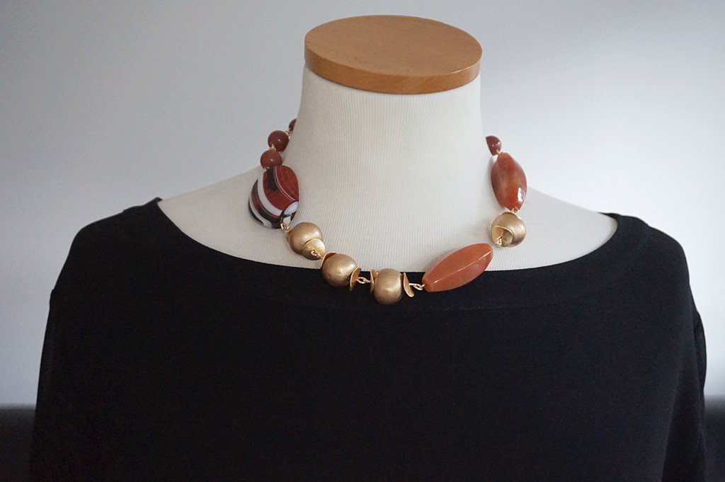 Collana Girocollo Con Perle D'Acqua Dolce E Pietre Naturali | COAI, 40+5 Cm, Regalo Per Lei In Scatola