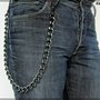 Catena per pantaloni e jeans, in maglia gourmet laminata colore canna di fucile, lunga cm.60, idea regalo - Italyhere