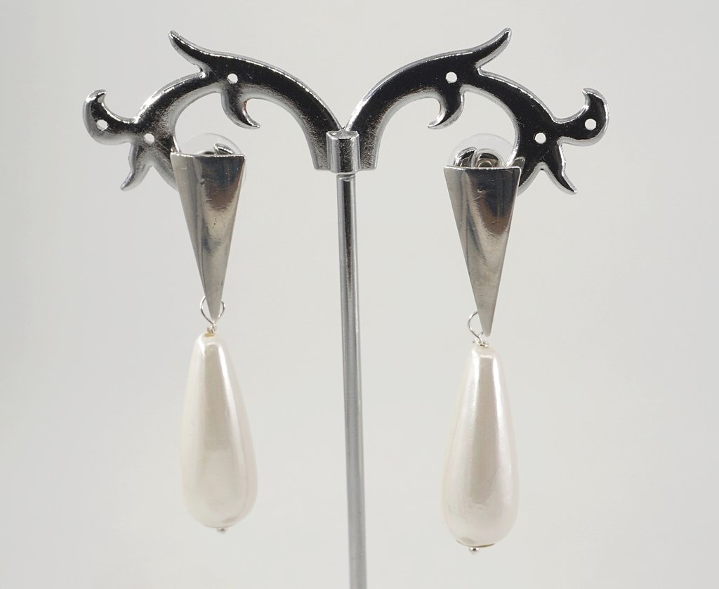 Acquista Orecchino a goccia di cristallo grigio per le donne Orecchini indiani color oro antico Regalo di gioielli da sposa rotondi vintage in Italia a partire da 1.98