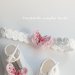 Fascetta/coroncina neonata/bambina bianca con farfalla rosa - Battesimo