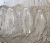 Poliedri in vetro di Murano trasparenti, larghezza circa 6 cm e altezza circa 16 cm