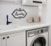 Adesivo Laundry targa per lavanderia con cornicetta chic