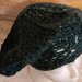 Basco verde tweed, fatto a mano all'uncinetto