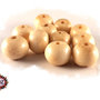 Lotto 50 Perle in osso - 14x13 mm - colore naturale