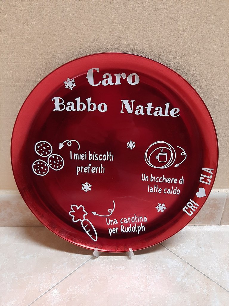 The White Barn Candle Company Piatto per biscotti di Babbo Natale da 6 1/2 Ecco che arriva Babbo Natale - Italia