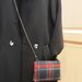 Crossbody bag, mini borsa a tracolla, pochette con catena,tartan