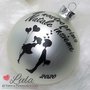 Pallina di Natale in vetro "IL NOSTRO PRIMO NATALE INSIEME" romantica idea regalo lei ragazza fidanzata innamorati love bacio cuore