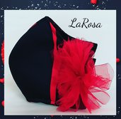 Mascherina moda nera e rossa Mascherina moda nera e rossa