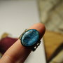 anello stile vintage ovale azzurro