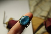anello stile vintage ovale azzurro