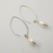 orecchini goccia perla argento 925, pendenti lunghi, regalino amica collega