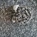 Borsa lana melange grigio con fiore 