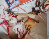 Cerbiatto o renna Rudolph di panno per bambini