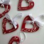 Cuore addobbo Natale personalizzato 4 pezzi