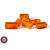150 Perle vetro - rettangolo  - 12x5 mm - Colore: Arancione - Tonalità: Trasparente