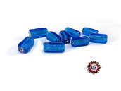 150 Perle vetro - rettangolo  - 12x5 mm - Colore: Azzurro - Tonalità: Trasparente
