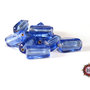 150 Perle vetro - rettangolo  - 12x5 mm - Colore: Blu Light - Tonalità: Trasparente