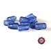 150 Perle vetro - rettangolo  - 12x5 mm - Colore: Blu Light - Tonalità: Trasparente