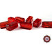 150 Perle vetro - rettangolo  - 12x5 mm - Colore: Rosso - Tonalità: Trasparente