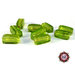 150 Perle vetro - rettangolo  - 12x5 mm - Colore: Verde Acido - Tonalità: Trasparente