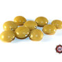50 Perle Vetro - Disco Piatto: 16x9 mm - Colore: Beige - rondella - Pastiglia
