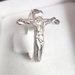 Anello "crocifisso/croce/Gesù" in argento 925 fatto a mano A07