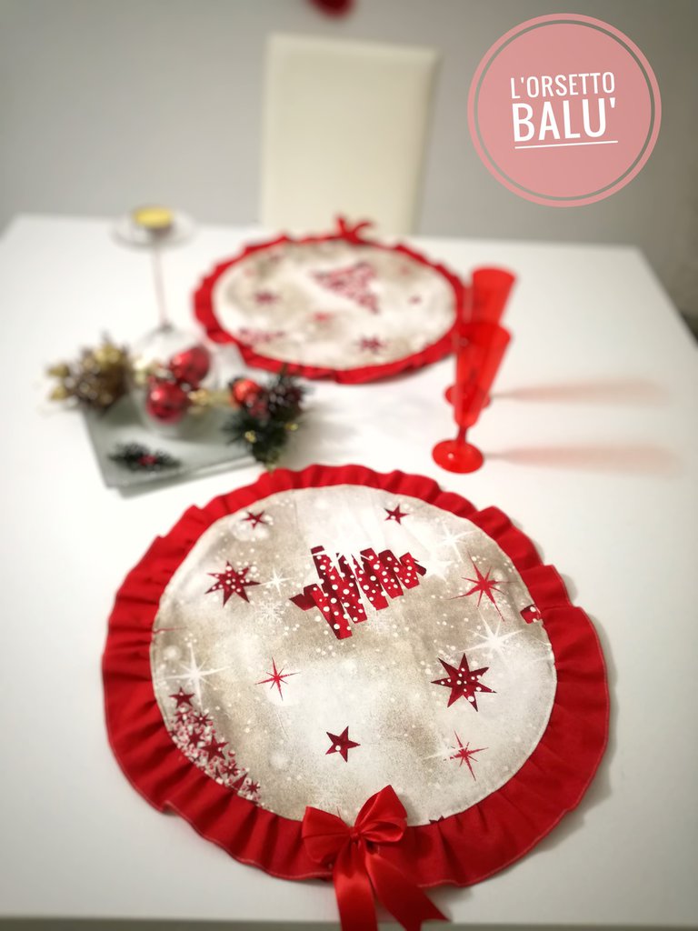 Tovagliette Natalizie 6 Pezzi Luriseminger: 33x45 Cm In Cotone E Iuta, Lavabili E Termoresistenti