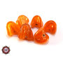 40 Perle Vetro - forma gnocchetto - 11x13 mm - Arancione - Tonalità: marmorata 