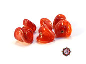40 Perle Vetro - forma gnocchetto - 11x13 mm - Rosso - Tonalità: marmorata 
