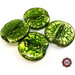 15 Perle Vetro-33x5 mm-Tondo Piatto- Verde Acido -foglia argento spezzata - KV32-VA