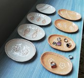 Svuotatasche ovali, svuotatasche in ceramica, piattini ovali, piattini in ceramica