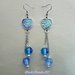 Orecchini fantasy con cabochons a cuore e perle in resina