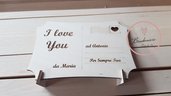 Cartolina in legno personalizzabile idea regalo san valentino maestra