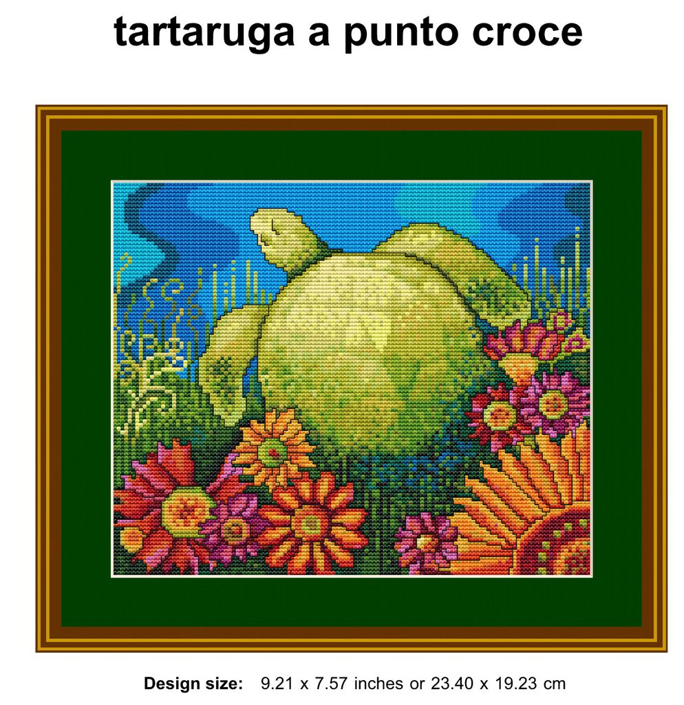 Schema punto croce - quadro con tartaruga